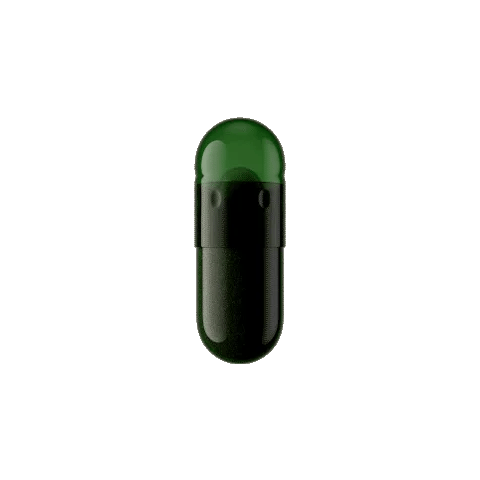 Illustration of a two-part probiotic capsule